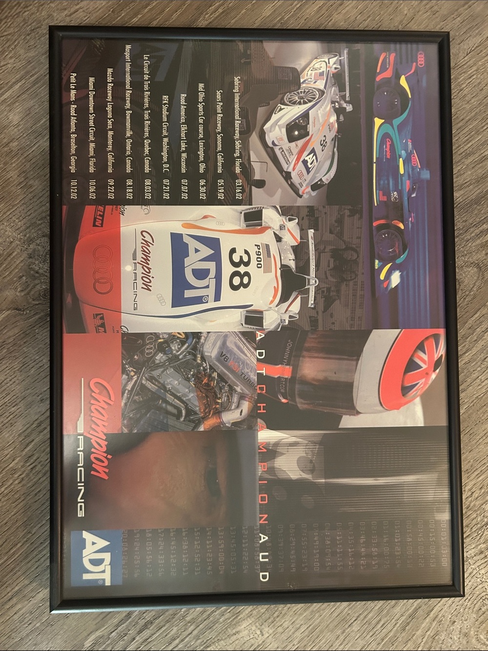ADT Racing Collage Poster in White, Red & Blue
